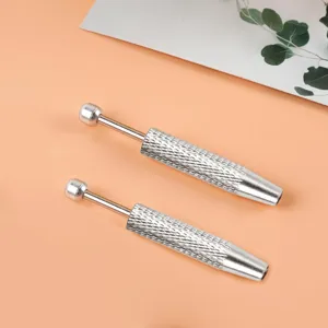 2pcs Outil de Recuperation de Perles de Boucle d'Oreille en Acier Inoxydable Piercing