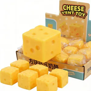 Gelbes Käse-Quetschspielzeug zum Stressabbau für sensorisches Spiel und Entspannung