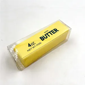 Nahaufnahme von langsam zurückfederndem Butter-Stressspielzeug in Klarsichtbox