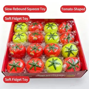 Langsam aufsteigende Tomaten-Anti-Stress-Spielzeuge aus PU-Schaum im Display-Karton