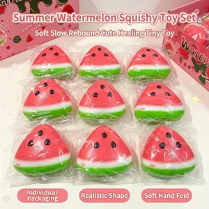 9er-Set Simulation Wassermelone Squishy Spielzeug zum Stressabbau mit Slow-Rebound-Effekt