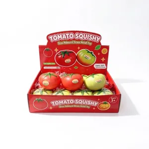 Hochwertiges langsam zurückfederndes PU-Tomaten-Squishy-Spielzeug in Display-Box