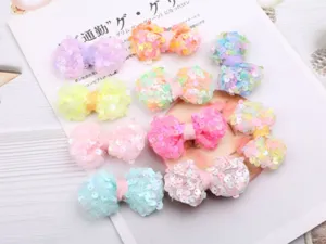 Mollette per capelli con fiocco di paillettes color caramella per bambini estate dolcetti