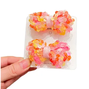 Set mollette capelli fiocco paillettes bambini, forcina color caramella dolce per le ragazze.
