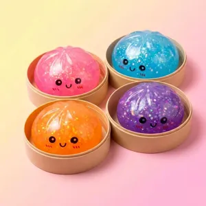 Simulation Brötchen Squishy Stressabbau Spielzeug Glitzer Ausdruck Knödel Spielzeug Mit Dampfer Weich TPR Dekompressionsspielzeug