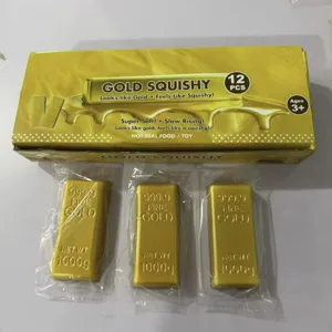 Slow Rising Goldbarren Knautschspielzeug Set mit drei verpackten Spielzeug-Barren