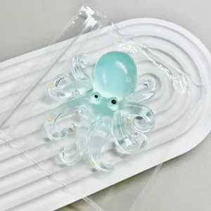 Soft translucent teal octopus squishy toy for stress relief and sensory play