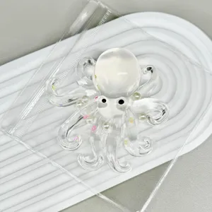 Transparent octopus squishy toy with pearls and stars inside for sensory stress relief
