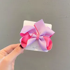 Zweifarbige 3D Schleife Haarklammer, süßes Stoff Haaraccessoire für Mädchen und Kleinkinder.