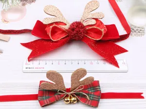 Fiocco per capelli di cervo di Natale per bambini, graziosa molletta di velluto festiva.