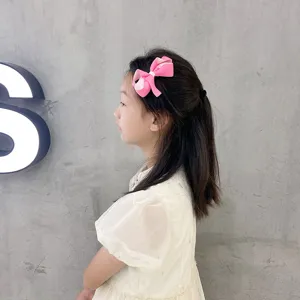 Süße kinder rosa weiß schleife haarklammer süßes haarspange mädchen haarschmuckaccessoires