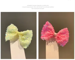Bambini lucidi paillettes fiocco fermagli per capelli stile principessa accessori