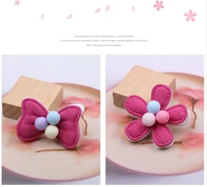 Kinder handgemachte Haarschmuck DIY Schleife Blumen Clips süße Pastellperlen rosa Haarspelden