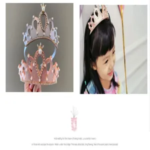 Princess crown headband for little girls, sparkling pearls rhinestones kids hair accessory.