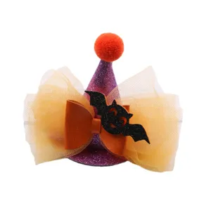 Halloween Hexenhut Haarklammer Tüll Schleife Fledermaus Haarschmuck für Party Kostüm Damen