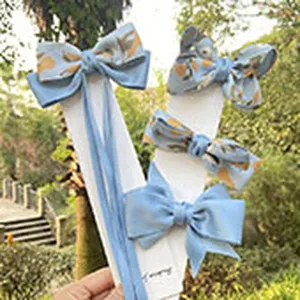 Kinder Chiffon Pünktchen Schleife Haarnadeln süße Prinzessin Haarschmuck für Mädchen Alltag