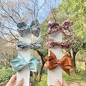 Kinder Chiffon Pünktchen Schleife Haarnadeln süße Sommer Prinzessin Haaraccessoires für Mädchen