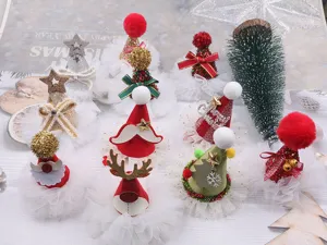 Weihnachten Haarspange DIY Zubehör Mini Weihnachtsmütze Kinder Haarreif Festliche Dekoration