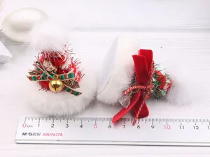 DIY Natale miniatura cappello di babbo natale fermaglio capelli accessori festa