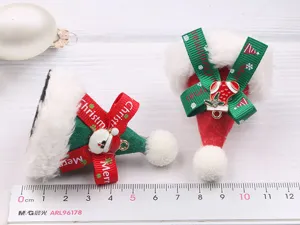 DIY Natale cappello da Babbo Natale accessori per capelli 3D mini cappello festivo nuovo