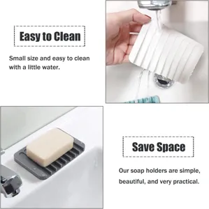 Portasapone in silicone con scarico rapido, flessibile e impermeabile per lavandino.