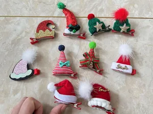 Süße Weihnachtshut-Haarspangen für Kinder, glitzernde Pailletten-Haaraccessoires Glocken.