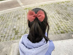 Large sheer organza bow hair clip for girls, sweet pony tail holder child hair accessory