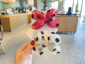 Kinder Chiffon Pünktchen Schleife Haarklammern süße Haaraccessoires für Mädchen im 2er-Set