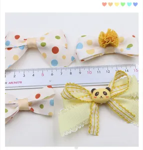 Süße Kinder Pünktchen Schleife Haarnadeln mit Panda Anhänger, schöne Haaraccessoires für Mädchen.