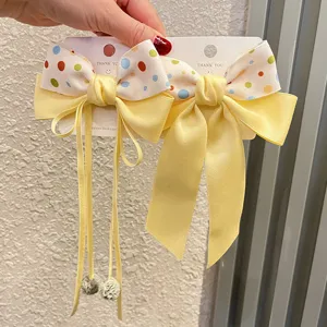 Koreanischer Stil Süß Niedlich Stoff Schleife Haarpfeil Band Streamer Pünktchen Kariert Cartoon Panda Handgemacht Haarschmuck Für Mädchen Kinder Alltäglich