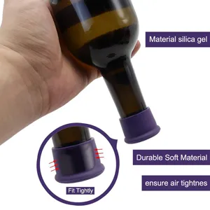 Silicone wine bottle stopper detail showing flexible material and tight sealing design.