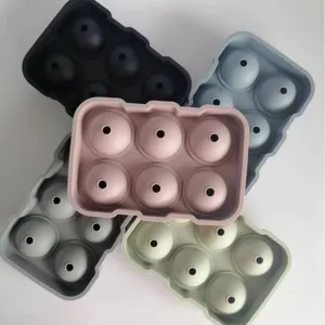 Silicone ice cube mold 6 cavities round sphere ice maker tray for whiskey bar kitchen