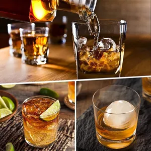 Moule a glaons en silicone sphere carre grand bac a glacons pour whisky cocktails boissons