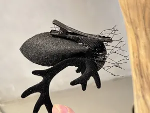 Halloween schwarze Hirschgeweih Haarspange gothischer Haarschmuck gruselige Haarklammer