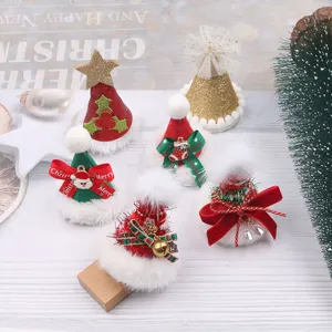 Accessori per Fermagli Capelli Bambini Natale Fai da Te Cappello Babbo Natale 3D Materiali Copricapo Simpatici Mini Mollette di Strass