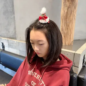 Mini fermaglio per capelli cappello di Natale per bambini, dolce molletta in peluche fai da te.