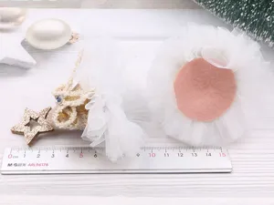 Weihnachten DIY Haarschmuck weiße Tüll Mini Mütze handgemachte Kinder festliche Haarspange DIY