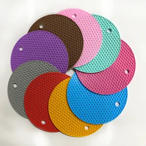Round Silicone Honeycomb Hot Mat Heat Resistant Non Slip Placemat Coaster Insulation Pad For Kitchen Table Dining