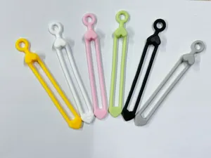 Bridas de silicona de colores organizador de cables flexible y reutilizable práctico