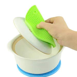 Silicone honeycomb hot pad heat insulation mat non-slip pot holder kitchen dining table tool