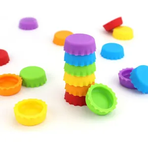Tappi di bottiglia in silicone colorati, coperture di sigillatura ecologiche per bar.
