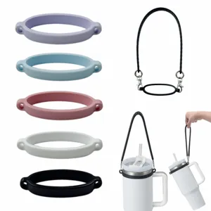 Silicone Water Bottle Lanyard Ring Elastic Cup Band Portable Bottle Strap Holder Sleeve Travel Drinkware Accessories