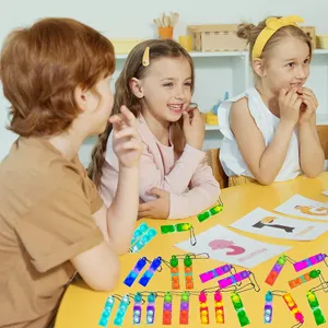 Silikon Push Bubble Fidget Spielzeug vertikaler Schlüsselanhänger Anti-Stress für Kinder