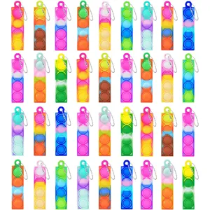 Silikon Vertikaler Push Pop Bubble Fidget Spielzeug Schlüsselanhänger Tragbares Sensorisches Stressabbau Spielzeug Für Kinder Erwachsene