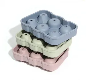 Bac à glaçons en silicone lot de 3 multicolore 6 cavités moule rond ustensile de cuisine