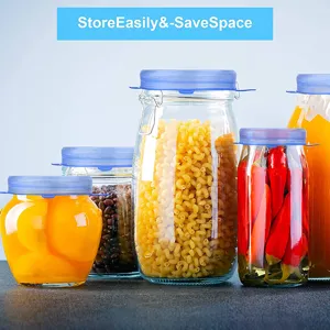 6-piece set of silicone stretch lids reusable food covers transparent bowl seals for kitchen