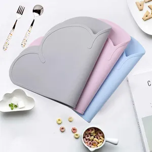Silicone cloud placemat for kids baby waterproof heat resistant tableware mat table pad set