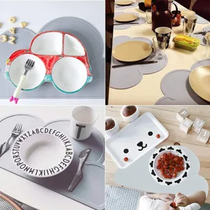 Silicone cloud placemat for kids waterproof heat-resistant tableware mat detailed view section