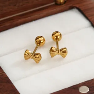Orecchini a Bottone in Acciaio Inossidabile Con Strass Placcati in Oro Geometrici Animali a Doppia Testa Gioielli per Donna