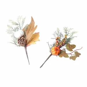 Artificiale Foglia D'Acero Zucca Halloween Ghirlanda Scegli Plastica Autunno Floreale Stelo Decorazione Della Casa